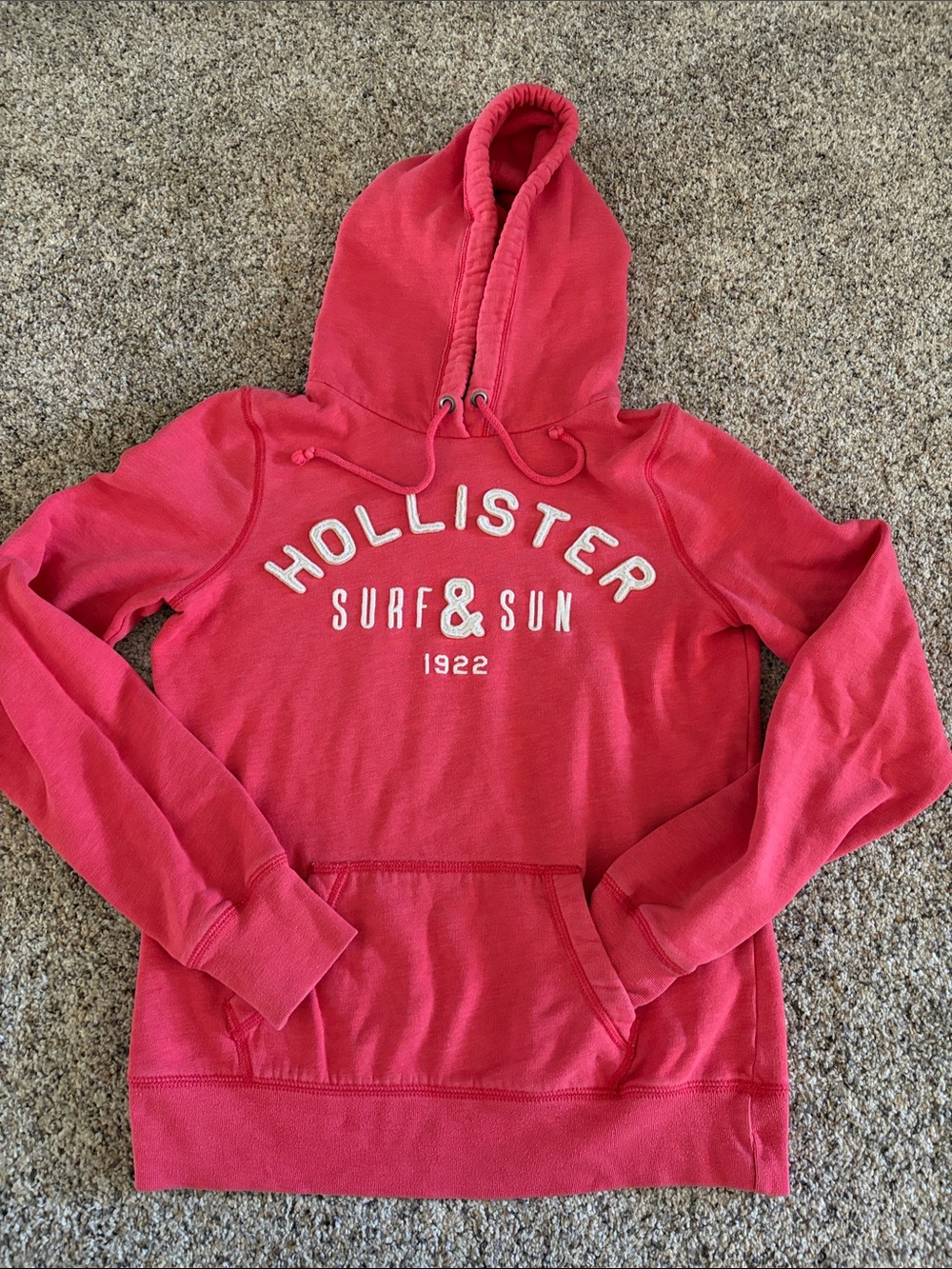 Hollister Coral-Pink Terry Pullover Hoodie